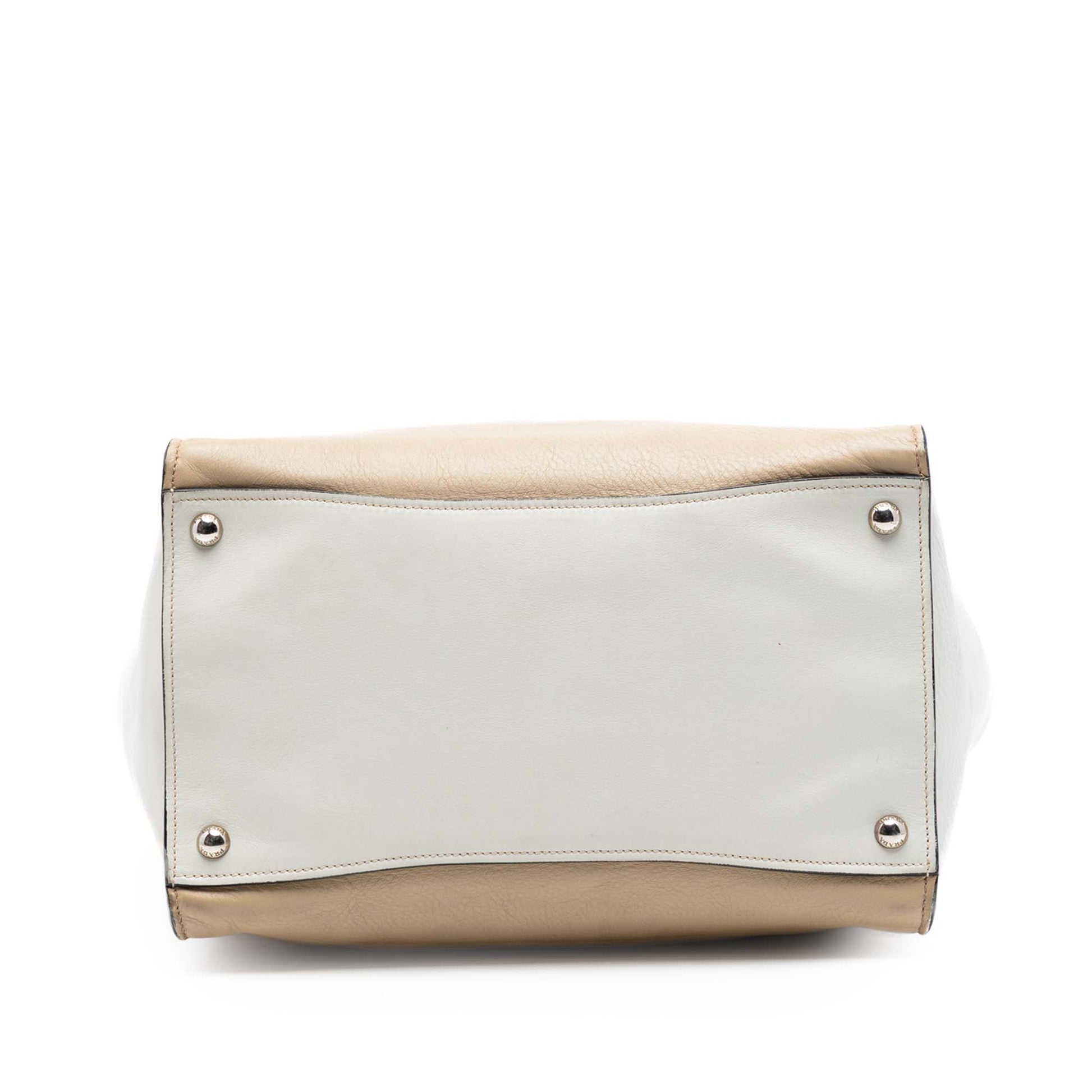 Prada Bicolor Glace Calf Twin Pocket Double Handle Satchel