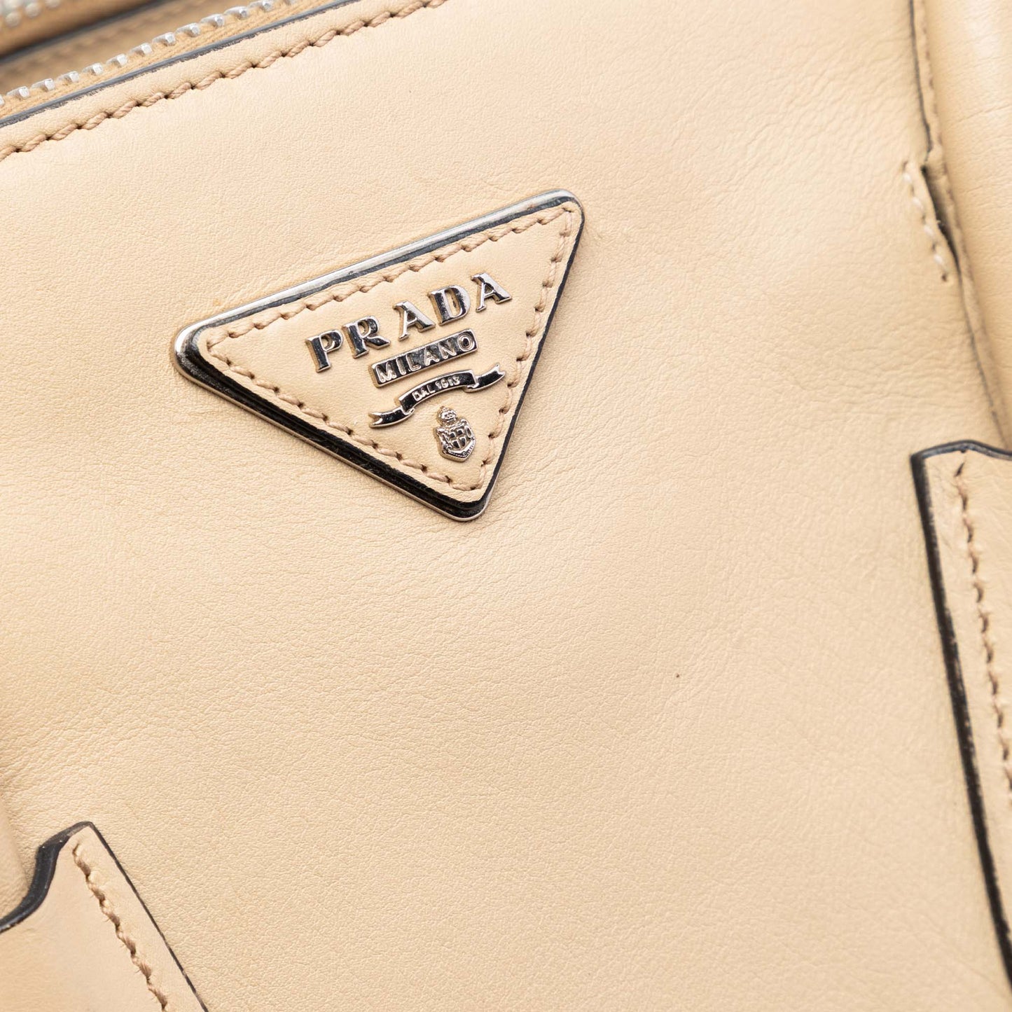 Prada Bicolor Glace Calf Twin Pocket Double Handle Satchel
