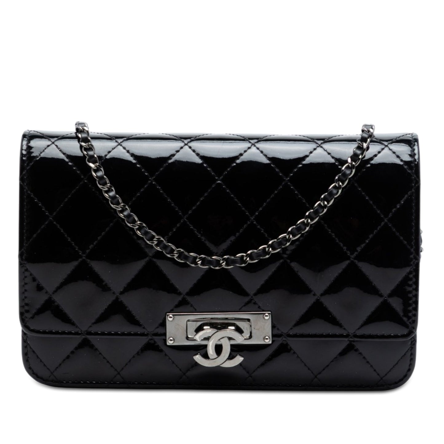 Chanel Quilted Patent Golden Class Wallet on Chain