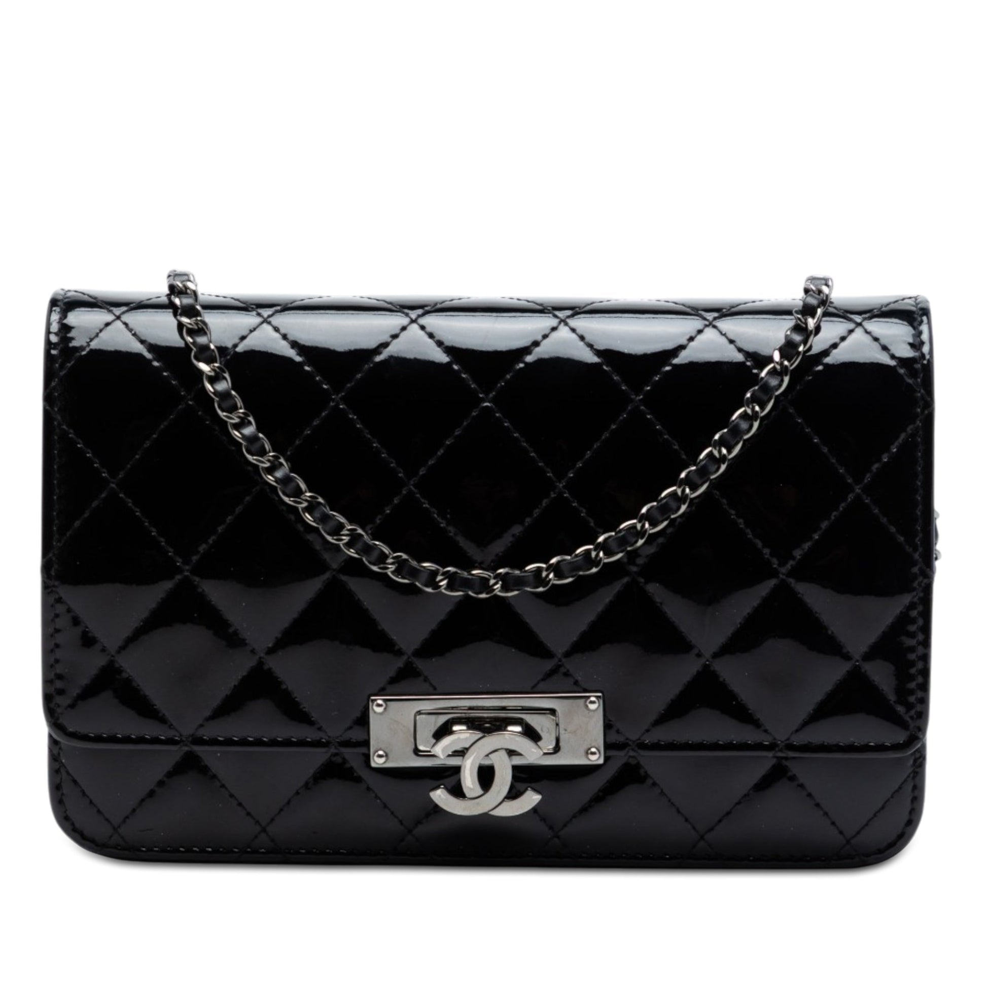 Chanel Quilted Patent Golden Class Wallet on Chain