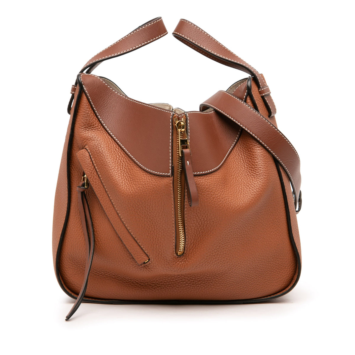 LOEWE Small Bicolor Leather Hammock Satchel