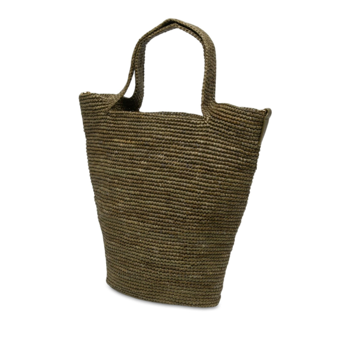 LOEWE Mini Raffia Slit Satchel — Green