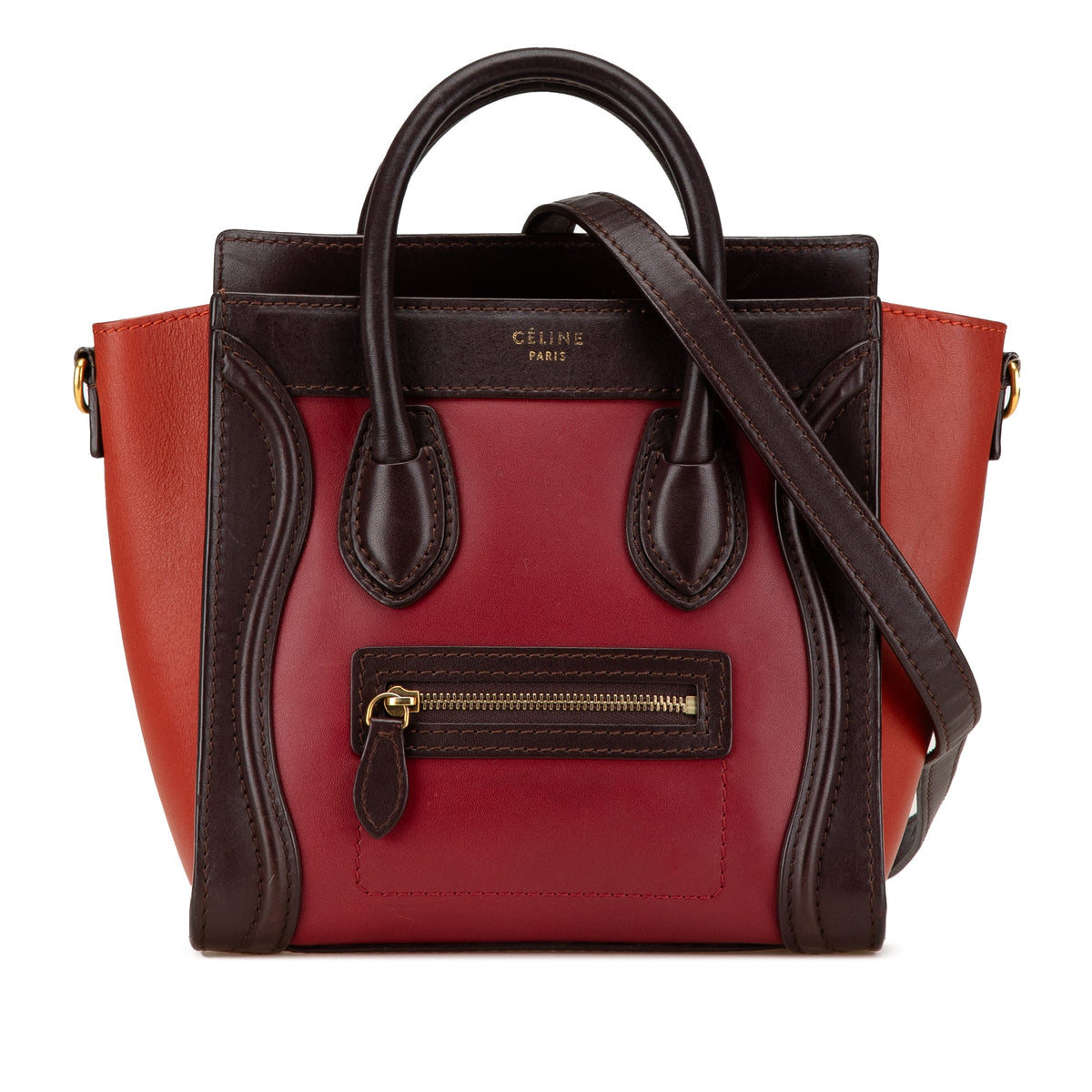 Celine Nano Tricolor Leather Luggage Tote