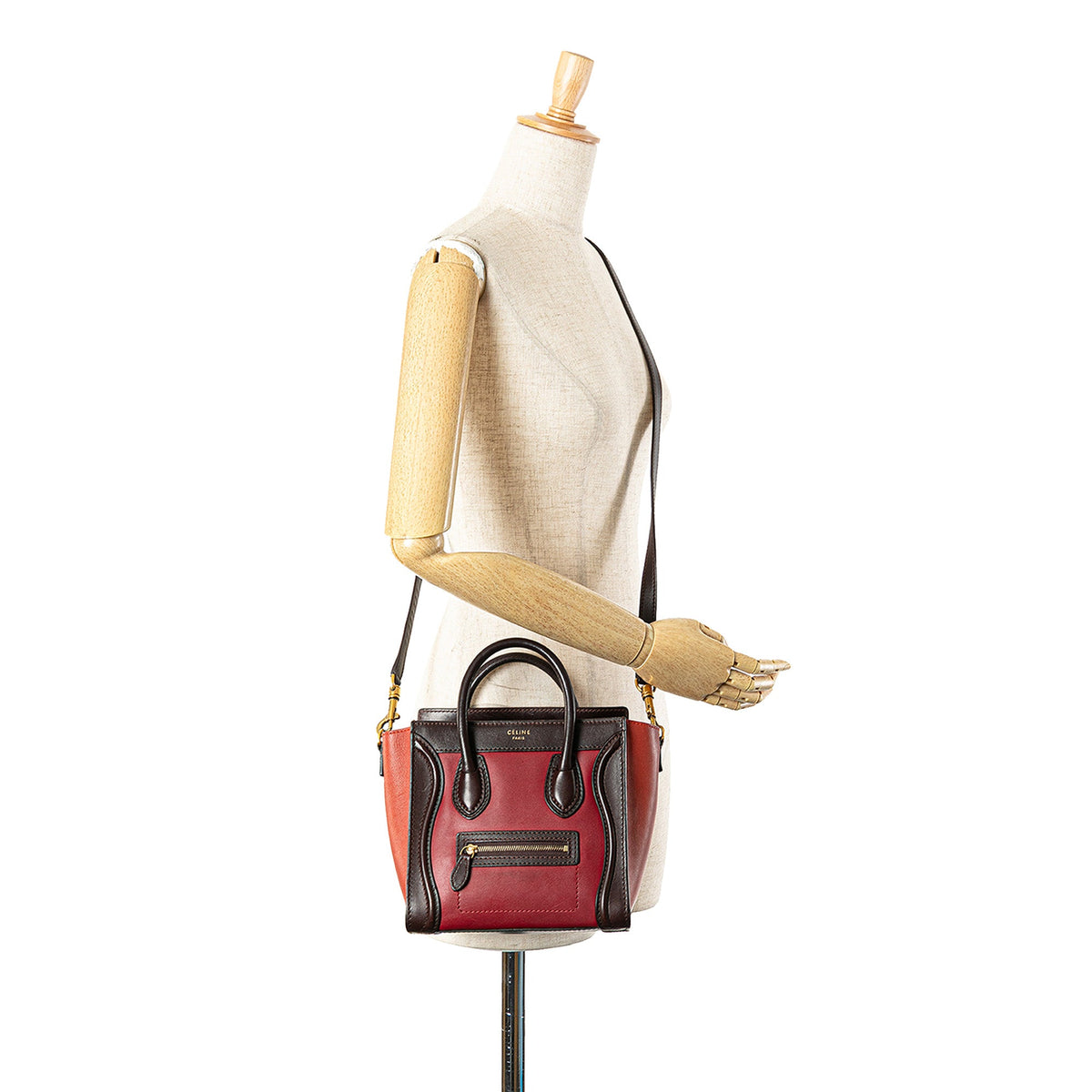 Celine Nano Tricolor Leather Luggage Tote