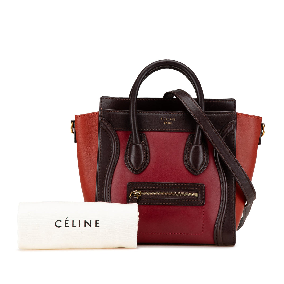 Celine Nano Tricolor Leather Luggage Tote