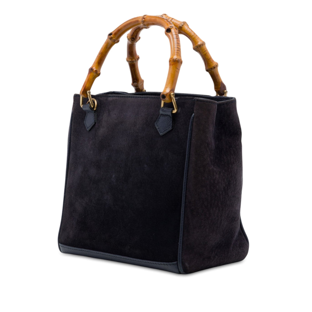 Gucci Suede Bamboo Satchel