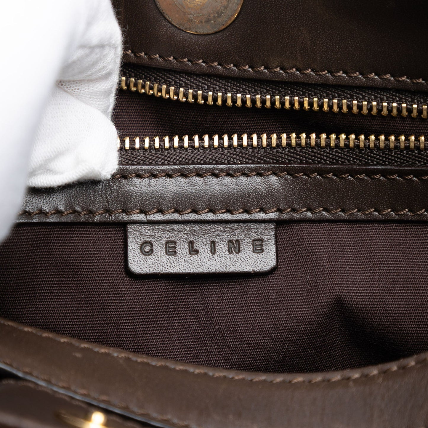 Celine C Macadam Suede Shoulder Bag