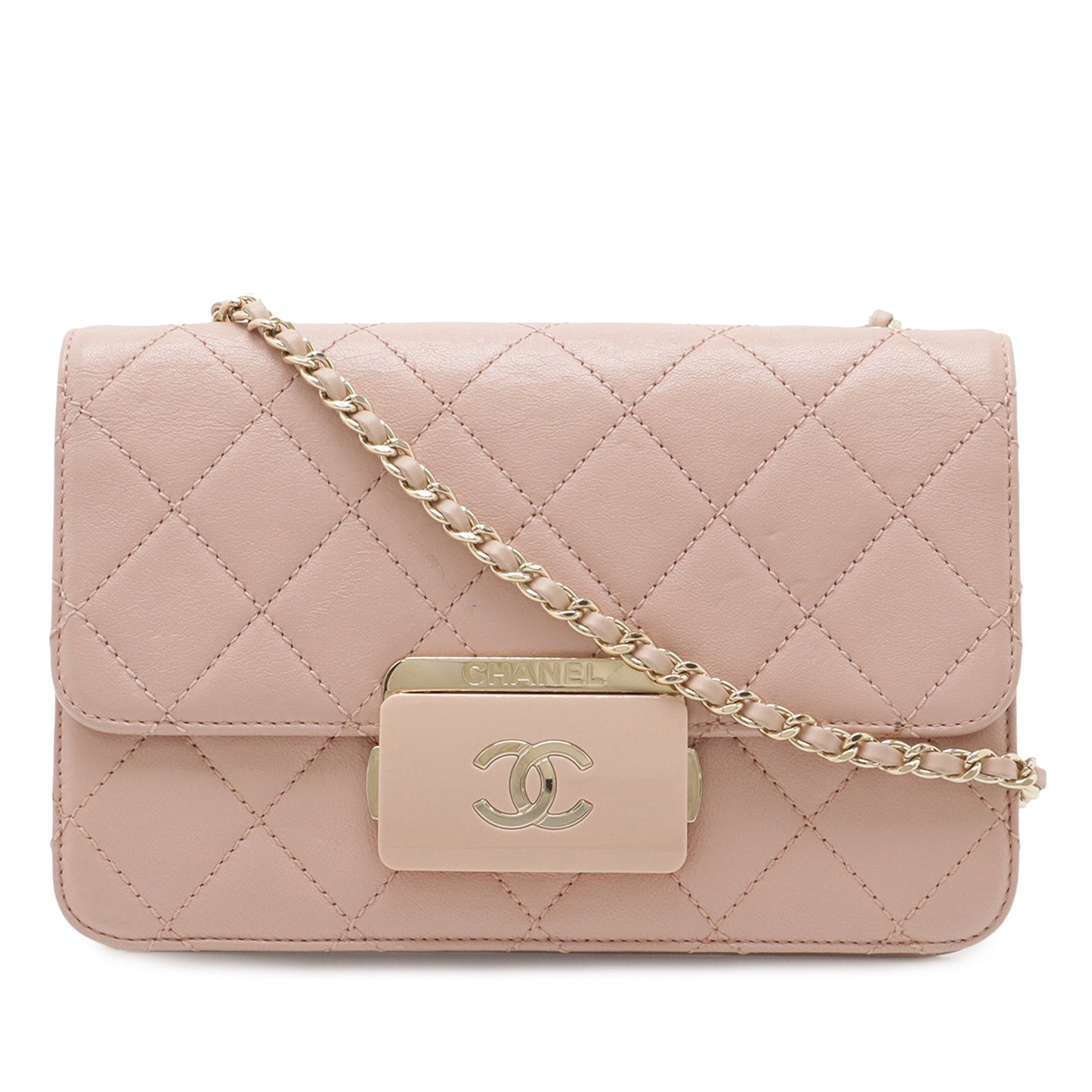 Chanel Mini Quilted Sheepskin Beauty Lock Flap