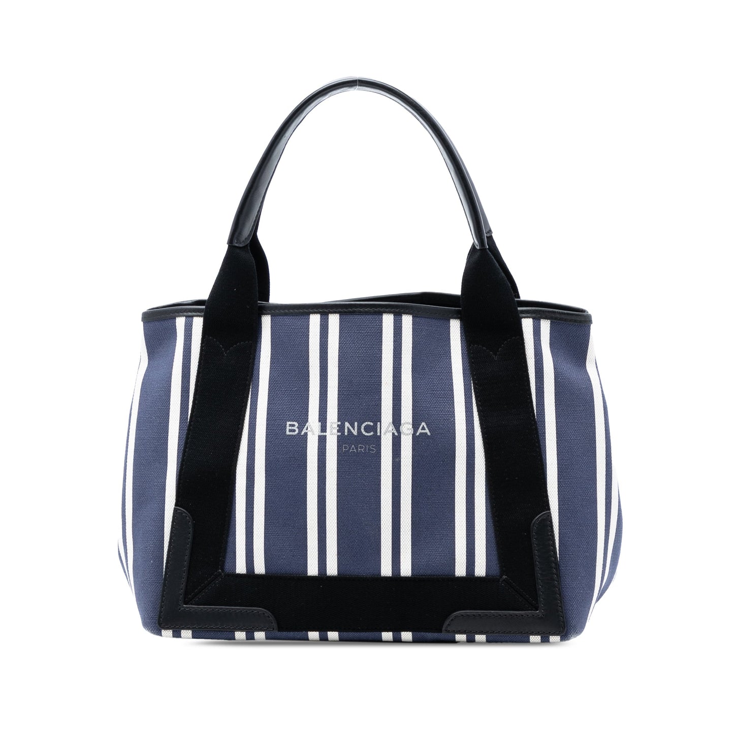 Canvas Striped Navy Cabas S