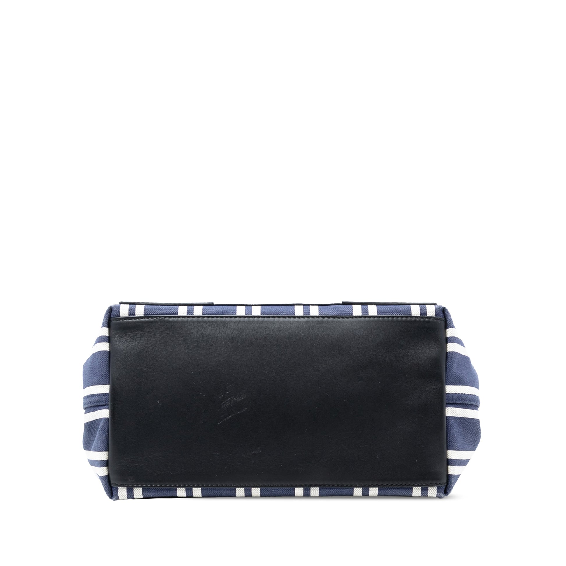 Canvas Striped Navy Cabas S