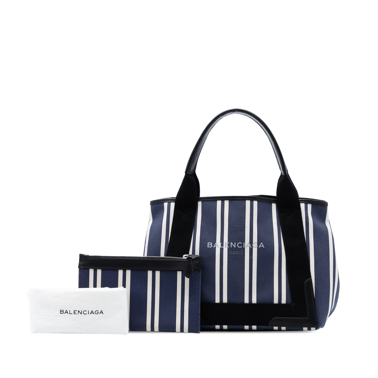 Canvas Striped Navy Cabas S