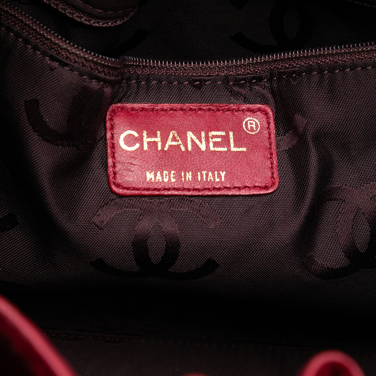 Chanel CC Quilted Velvet Top Handle Bag