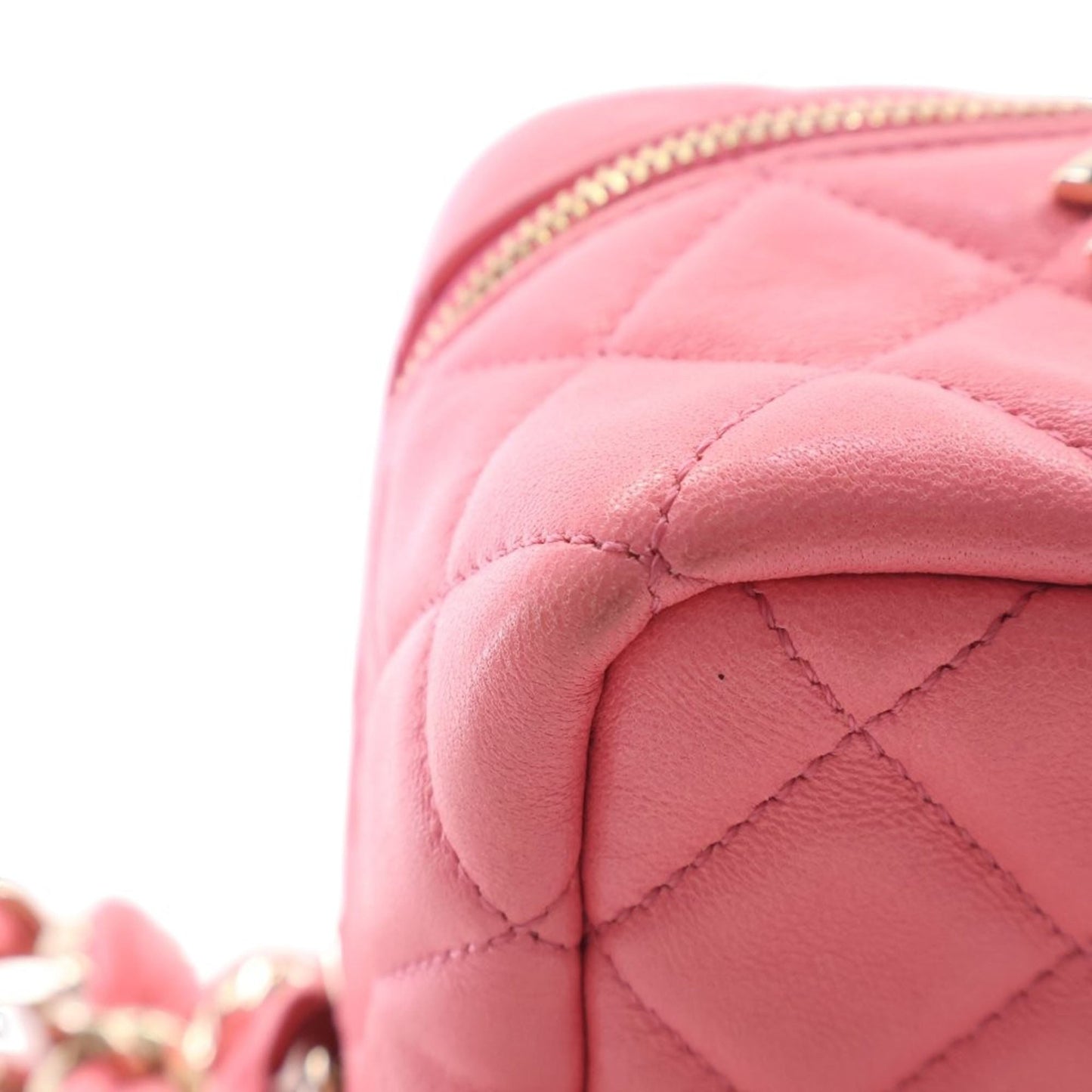 Chanel Quilted Lambskin Cube Chain Wristlet Case