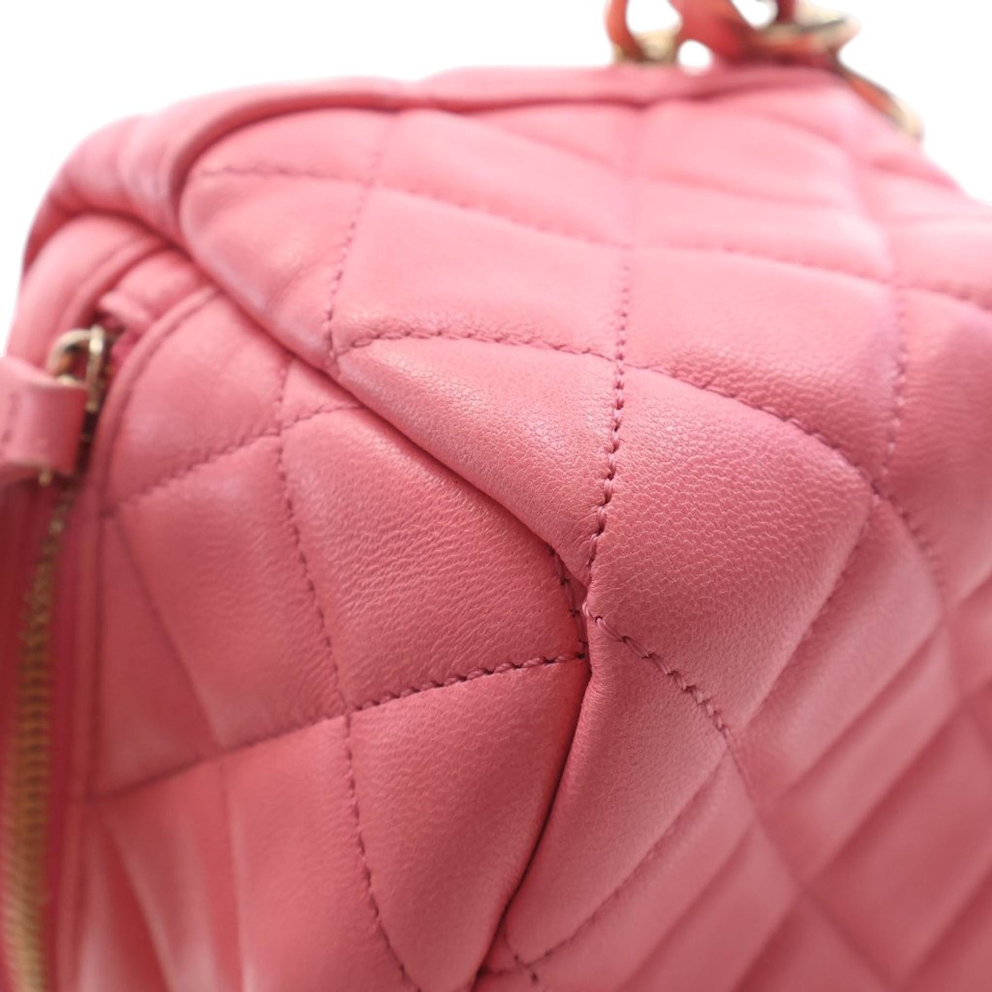 Chanel Quilted Lambskin Cube Chain Wristlet Case