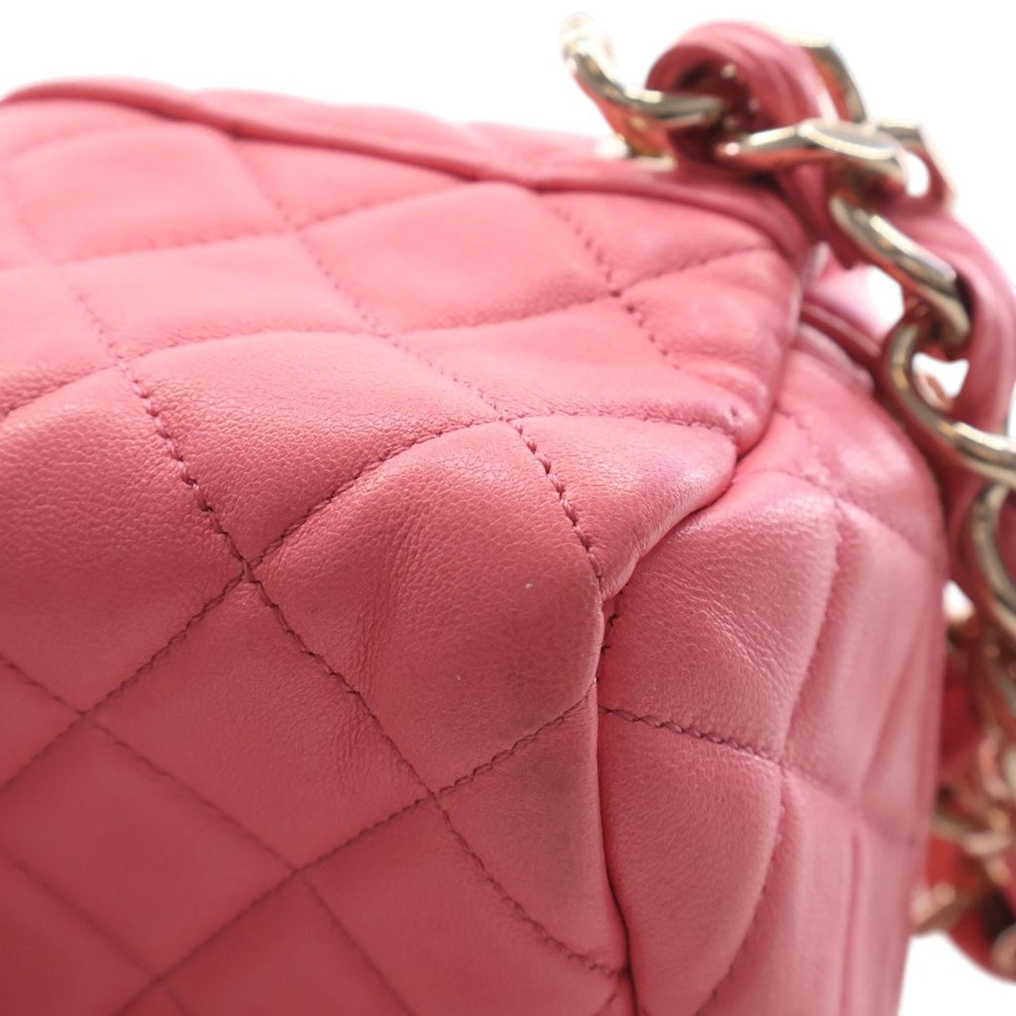 Chanel Quilted Lambskin Cube Chain Wristlet Case