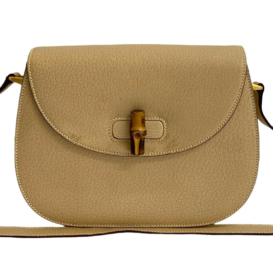 Gucci Grained Calfskin Bamboo Crossbody
