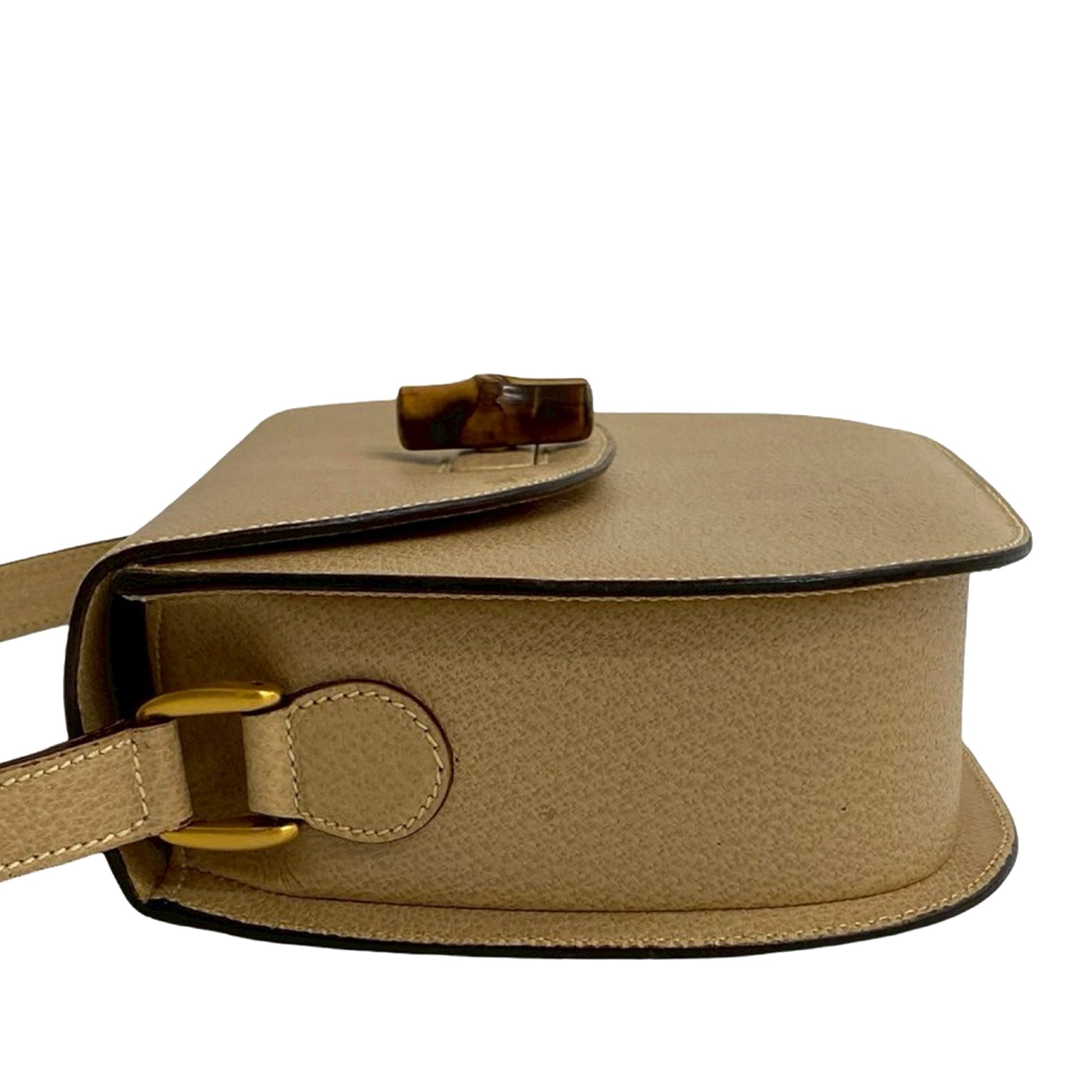 Gucci Grained Calfskin Bamboo Crossbody