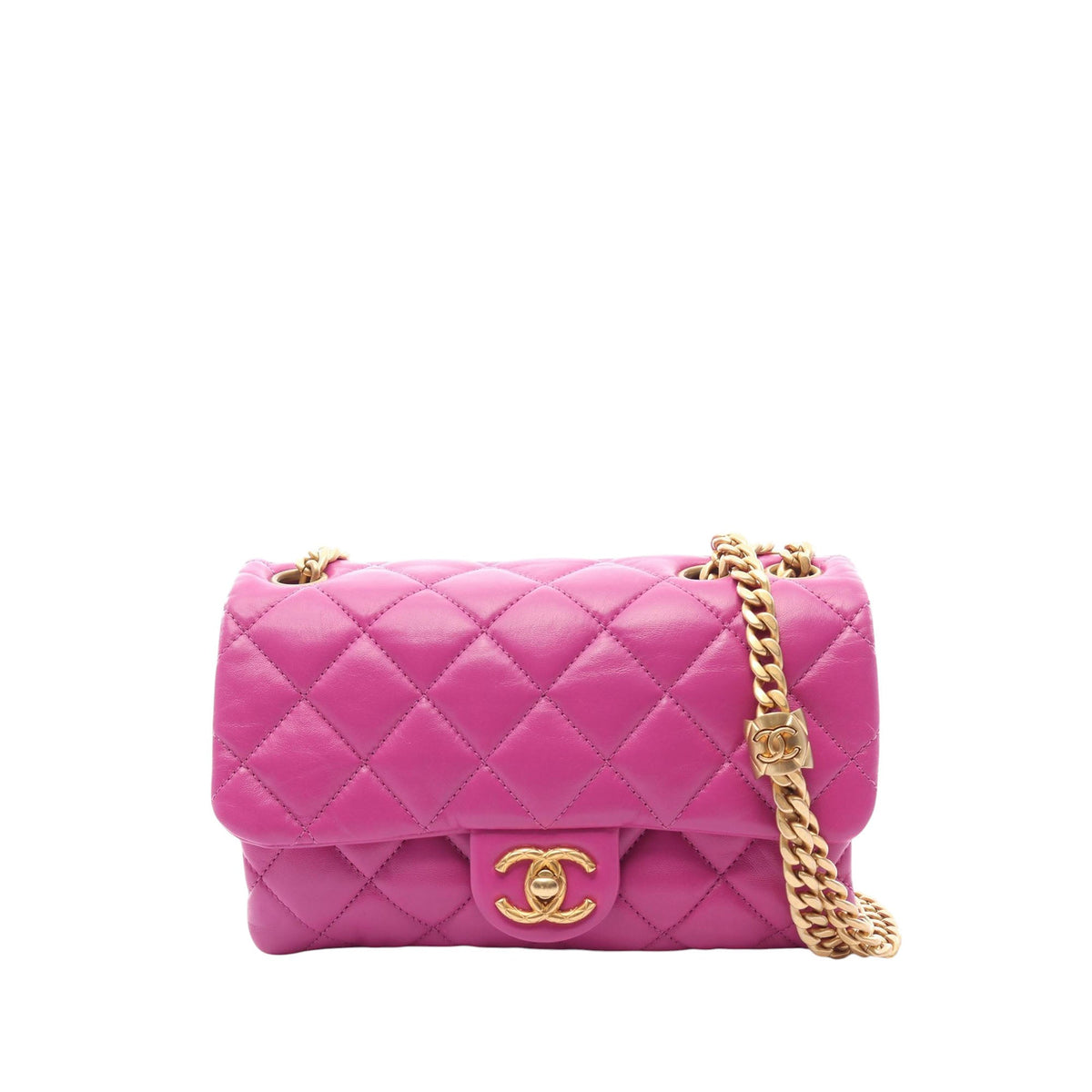 Chanel Small Quilted Lambskin On And On Chain Flap