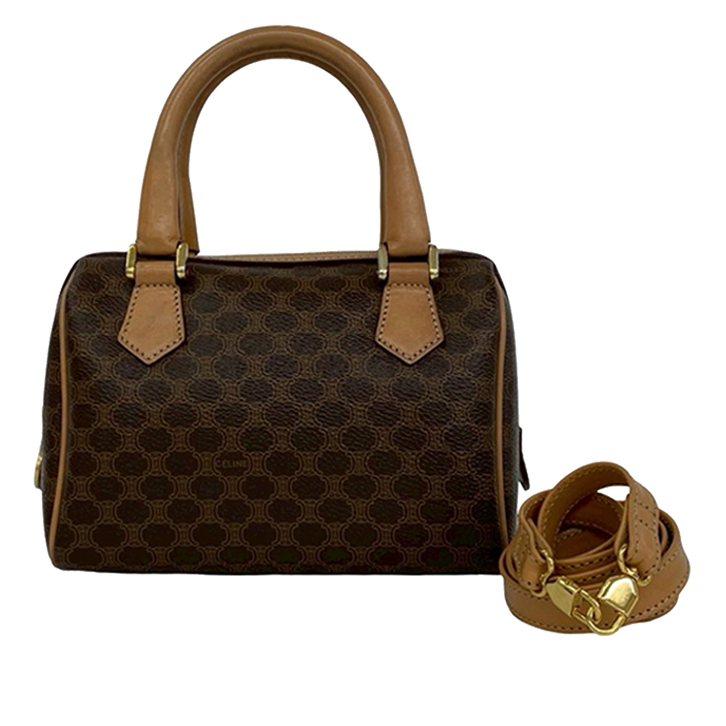 Celine Macadam Coated Canvas Satchel