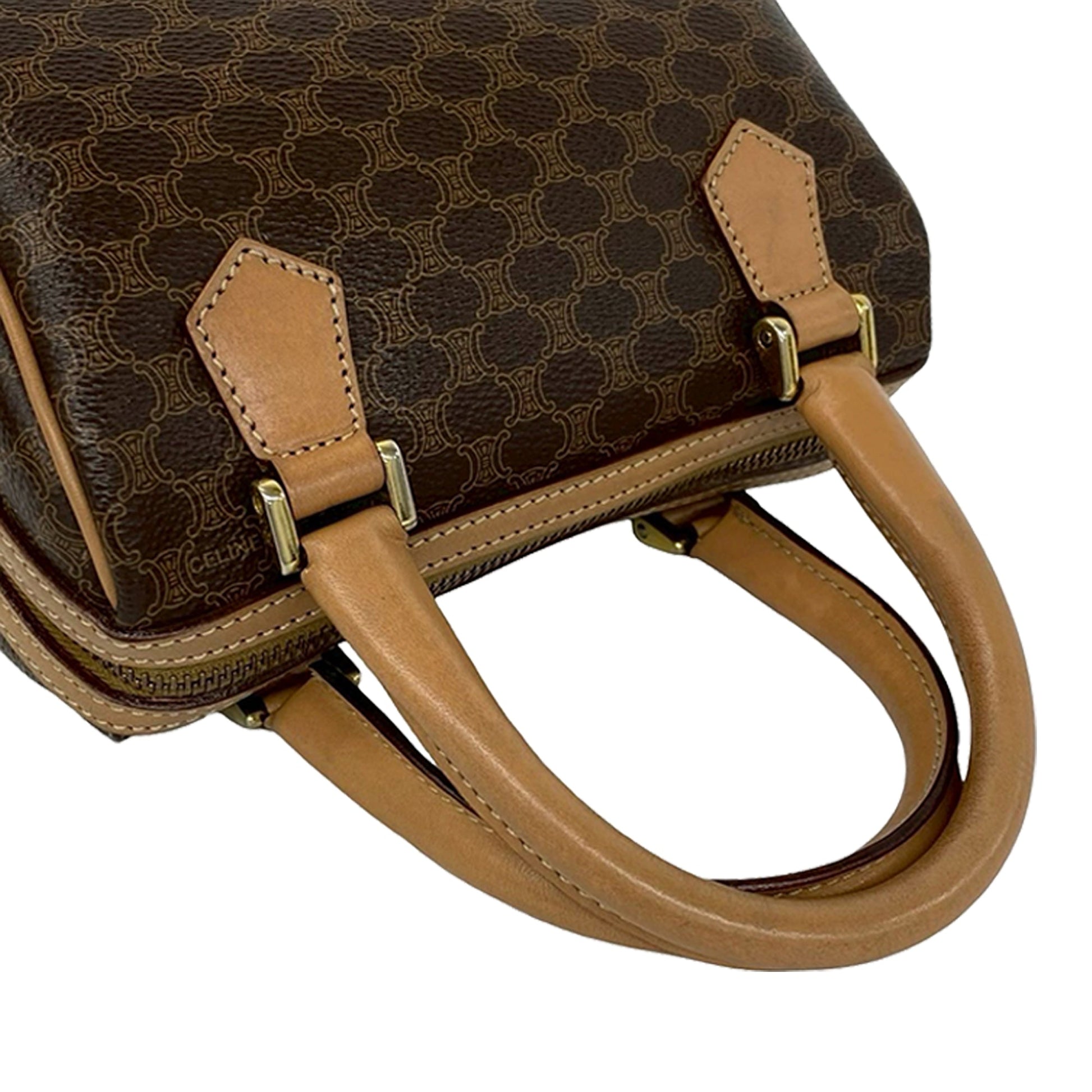Celine Macadam Coated Canvas Satchel