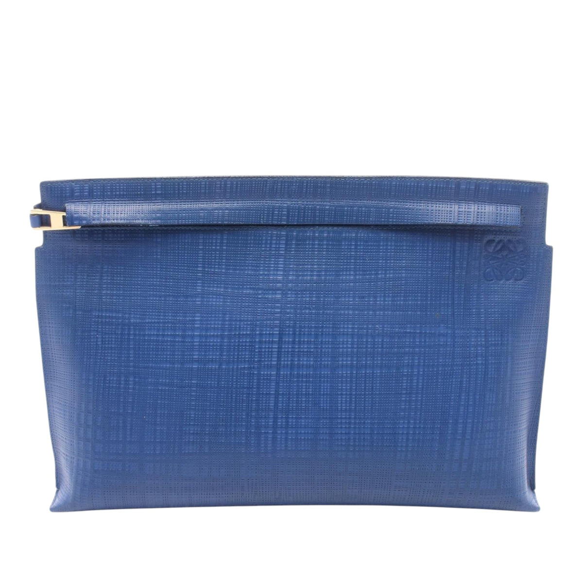 LOEWE Large Linen Embossed Calfskin Anagram T Pouch