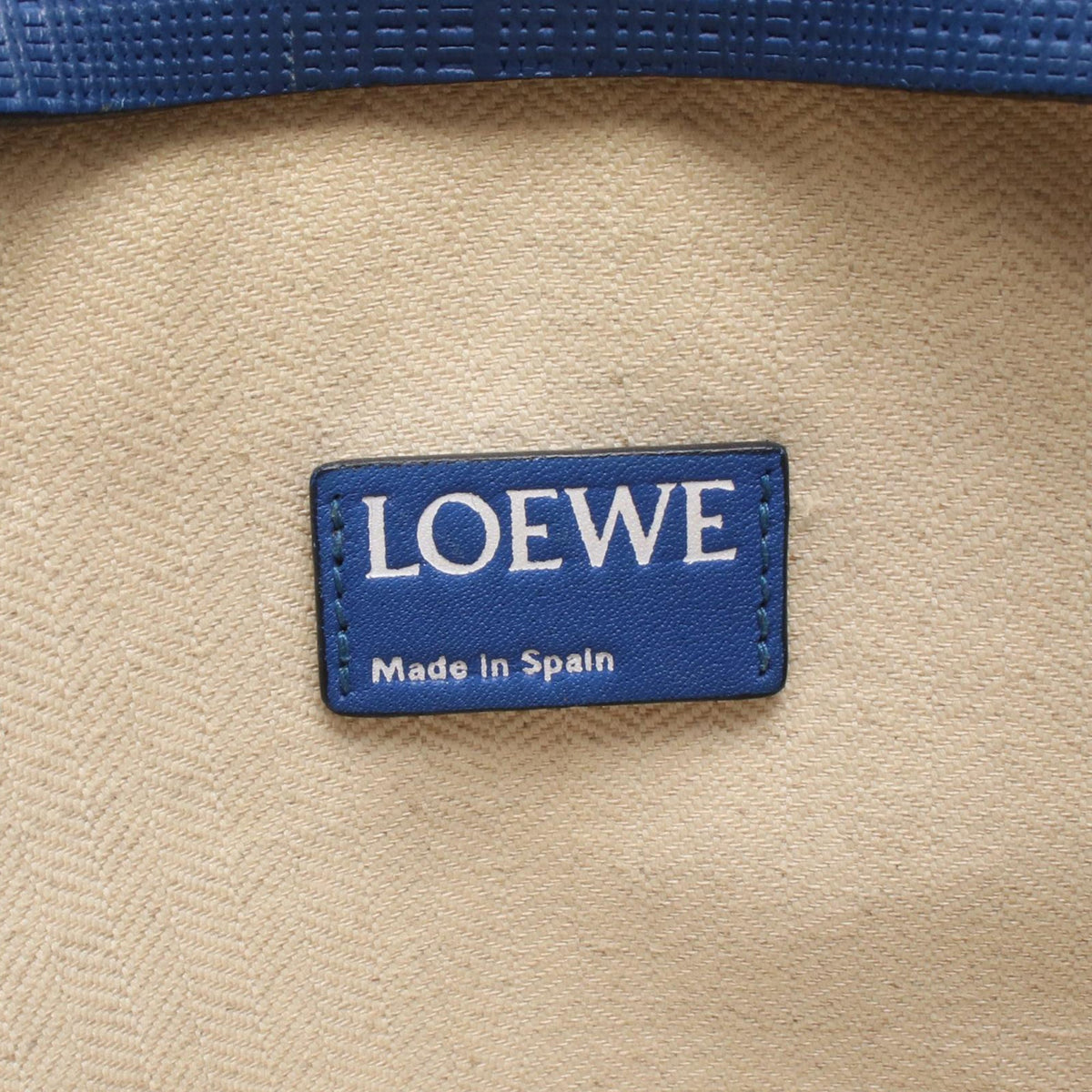 LOEWE Large Linen Embossed Calfskin Anagram T Pouch