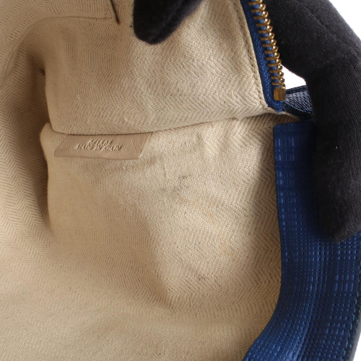 LOEWE Large Linen Embossed Calfskin Anagram T Pouch
