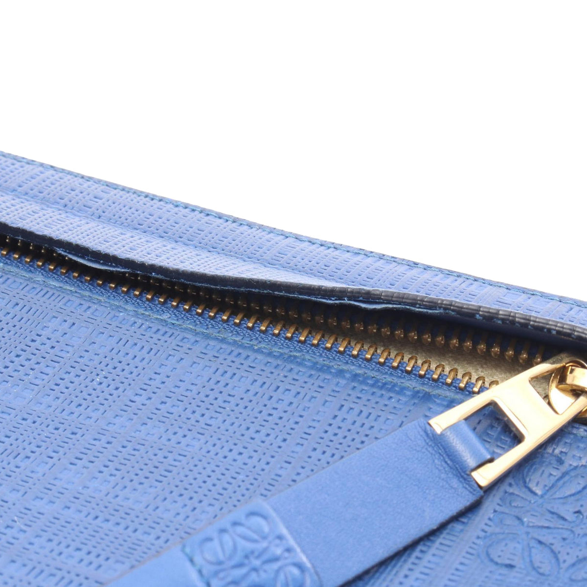 LOEWE Large Linen Embossed Calfskin Anagram T Pouch