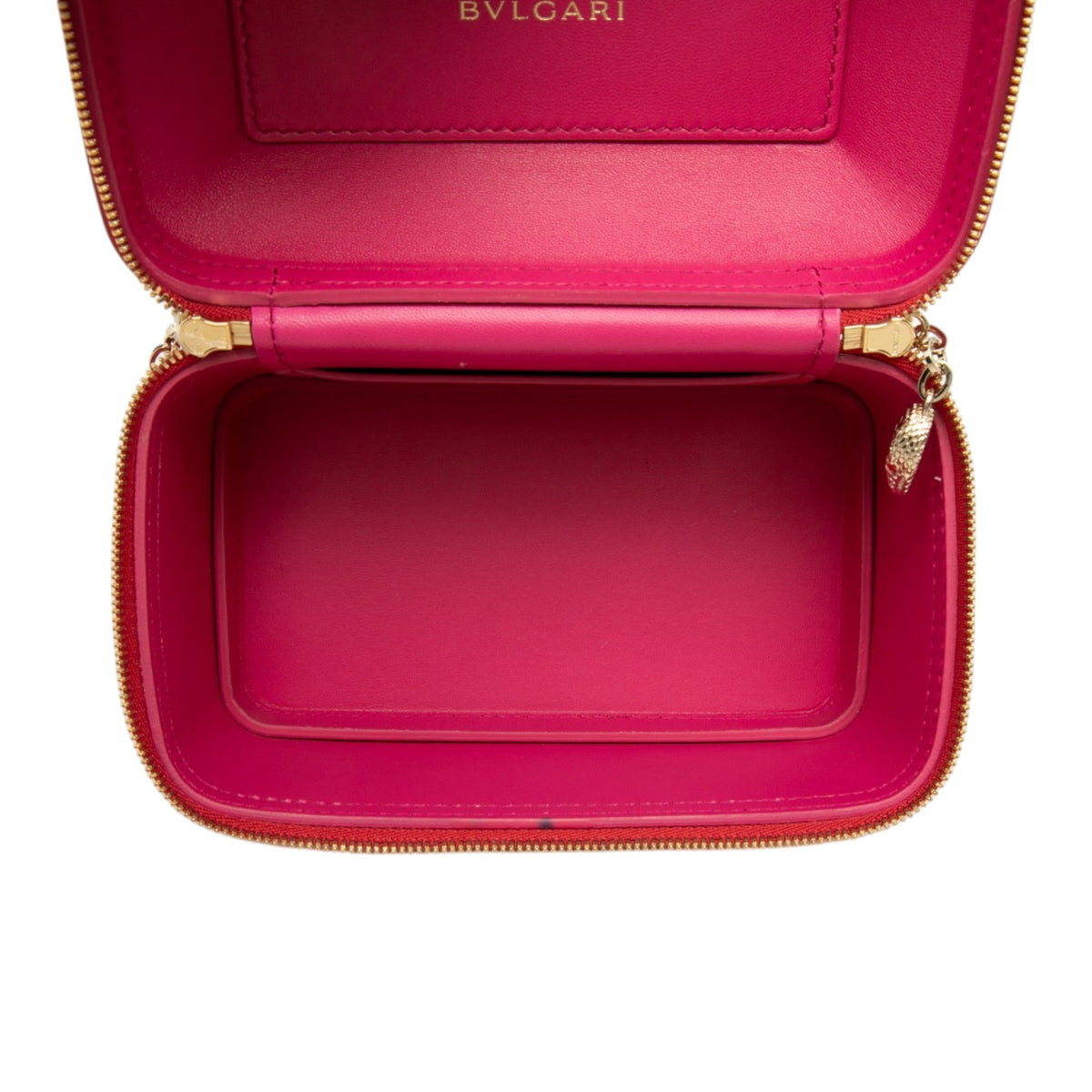 Bvlgari Leather Serpenti Forever Vanity Bag — Red