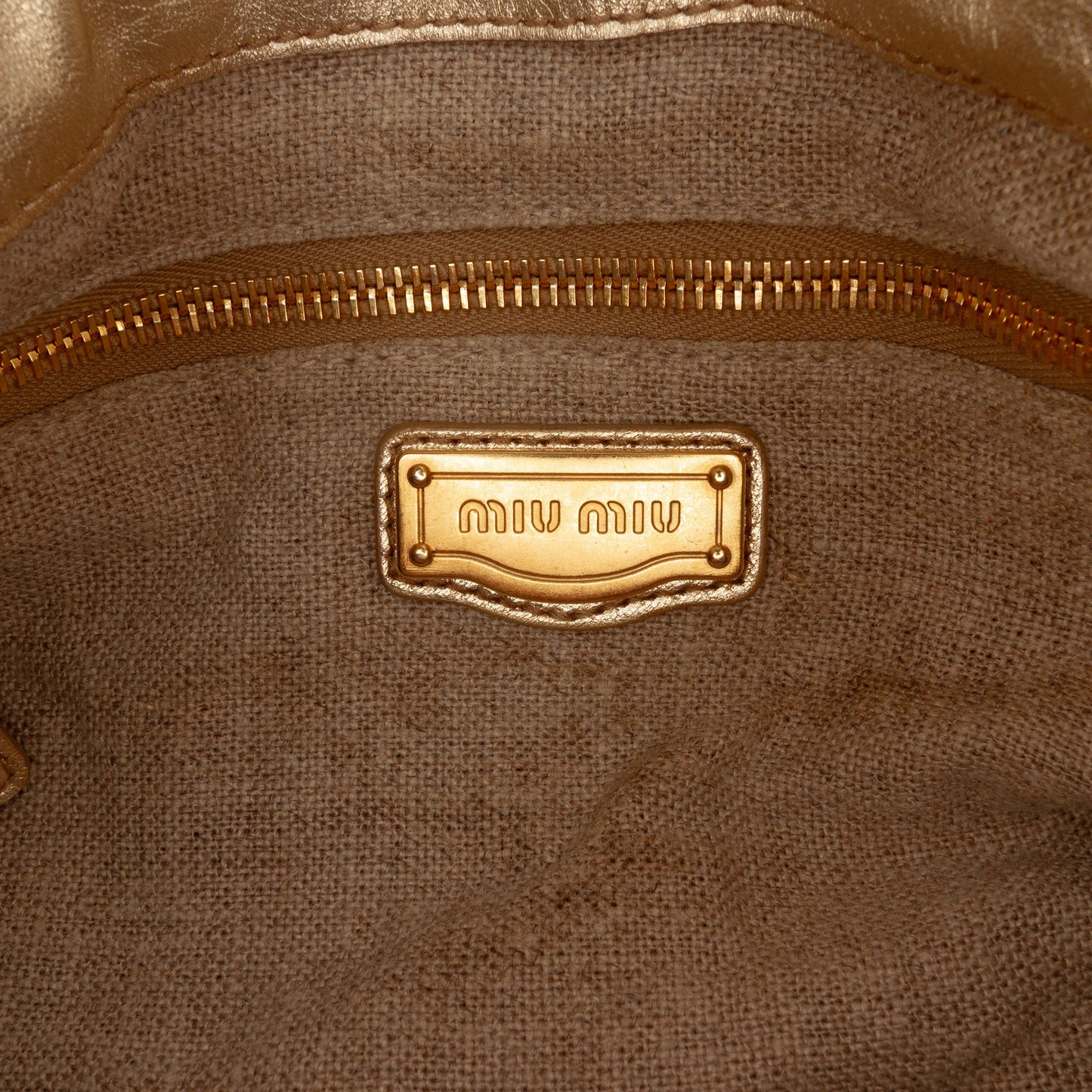 Miu Miu Matelasse Canvas Coffer Satchel