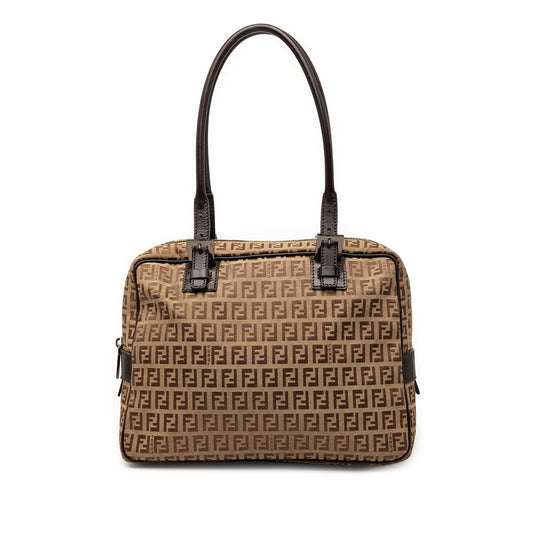Fendi Zucchino Canvas Shoulder Bag