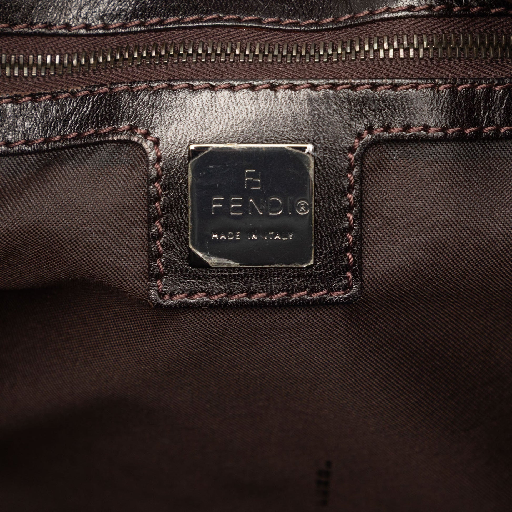 Fendi Zucchino Canvas Shoulder Bag