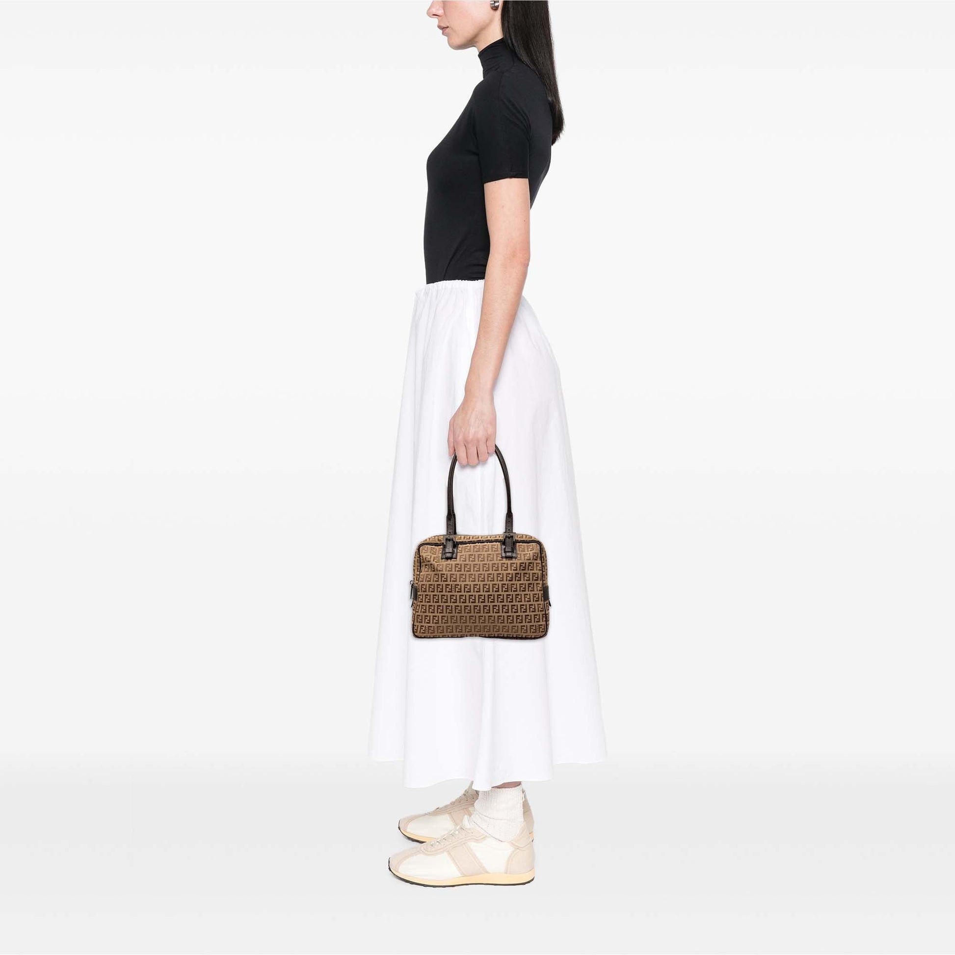 Fendi Zucchino Canvas Shoulder Bag