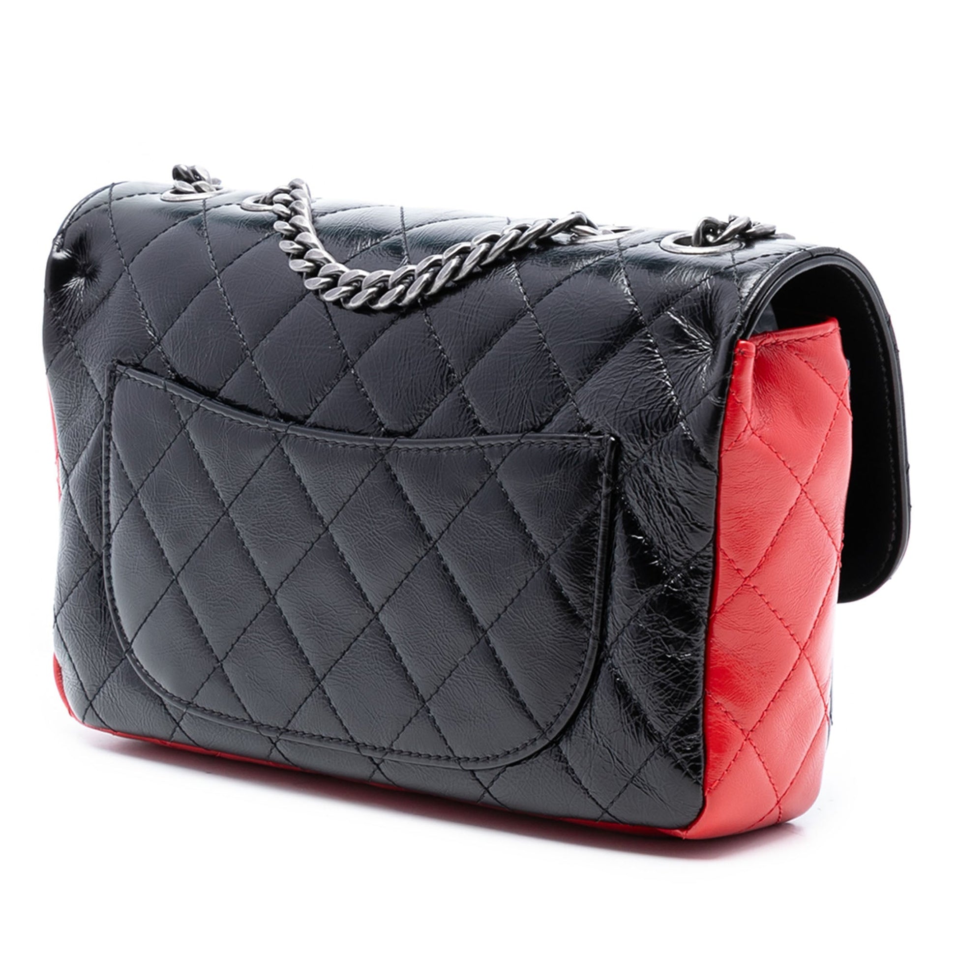 Chanel Medium Tricolor Quilted Glazed Calfskin CC Plate Flap