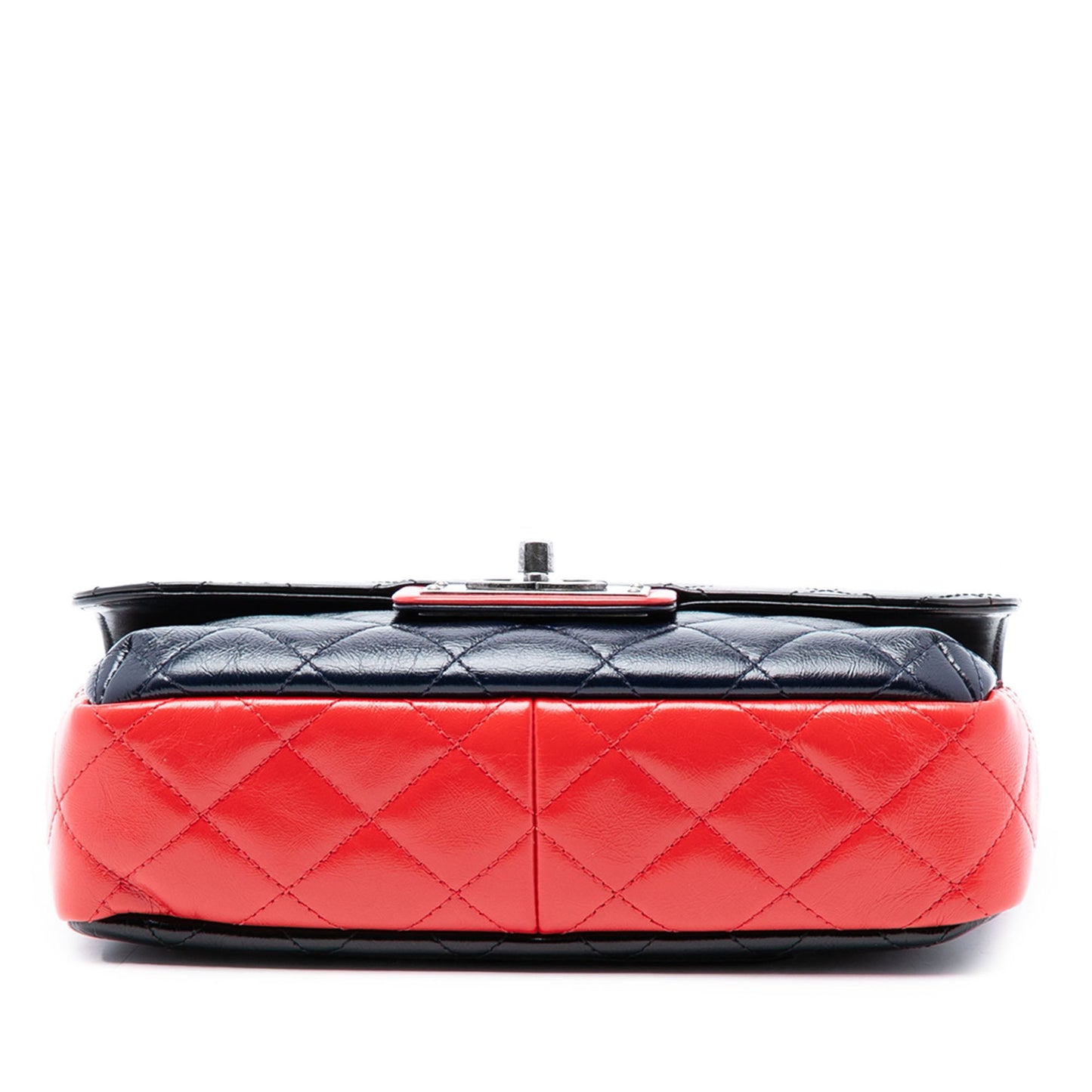 Chanel Medium Tricolor Quilted Glazed Calfskin CC Plate Flap