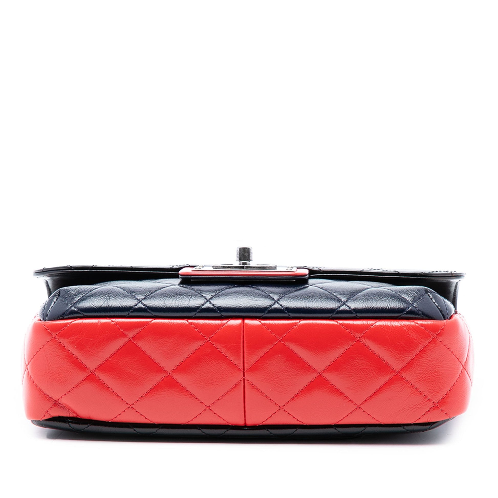 Chanel Medium Tricolor Quilted Glazed Calfskin CC Plate Flap