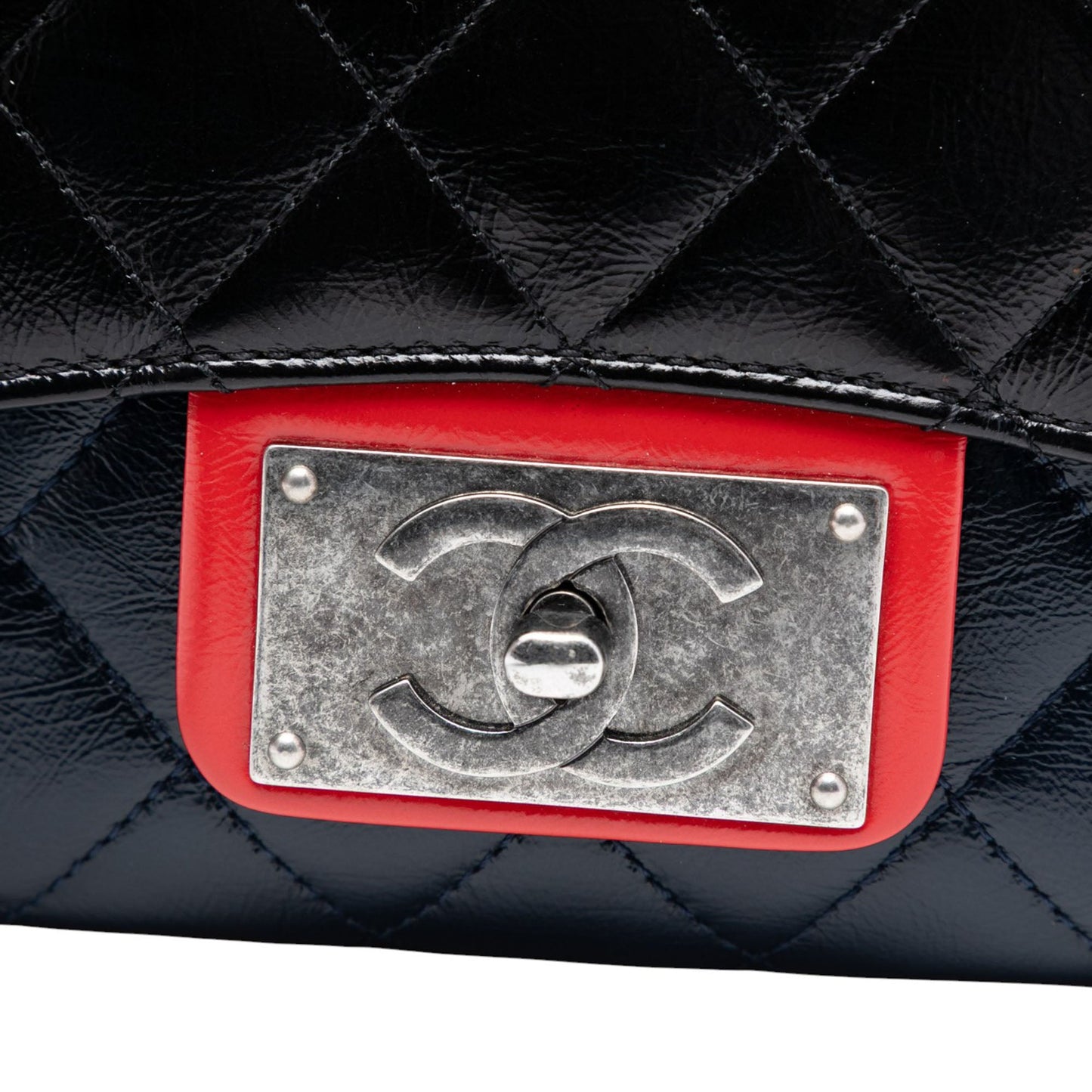 Chanel Medium Tricolor Quilted Glazed Calfskin CC Plate Flap