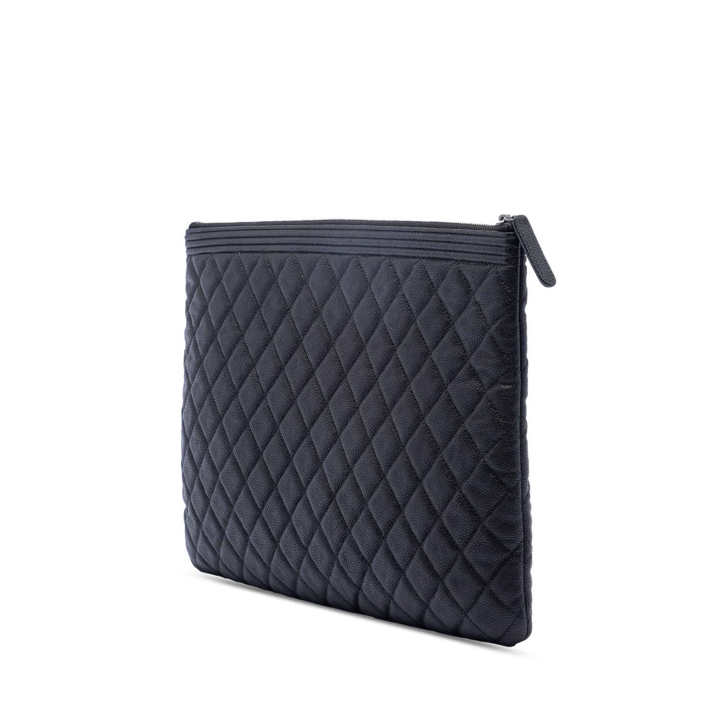 Chanel Large Quilted Caviar Boy O Case Clutch