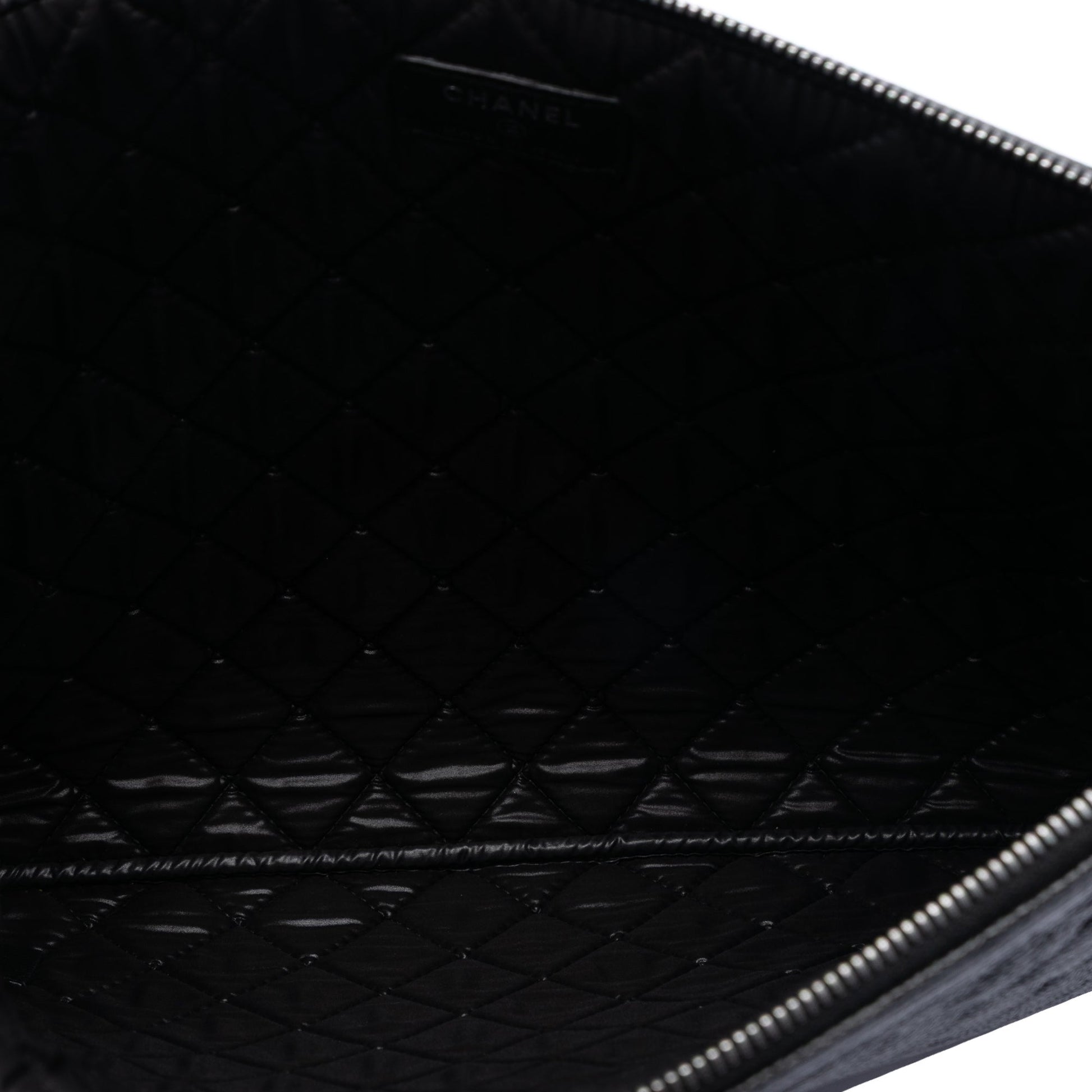 Chanel Large Quilted Caviar Boy O Case Clutch