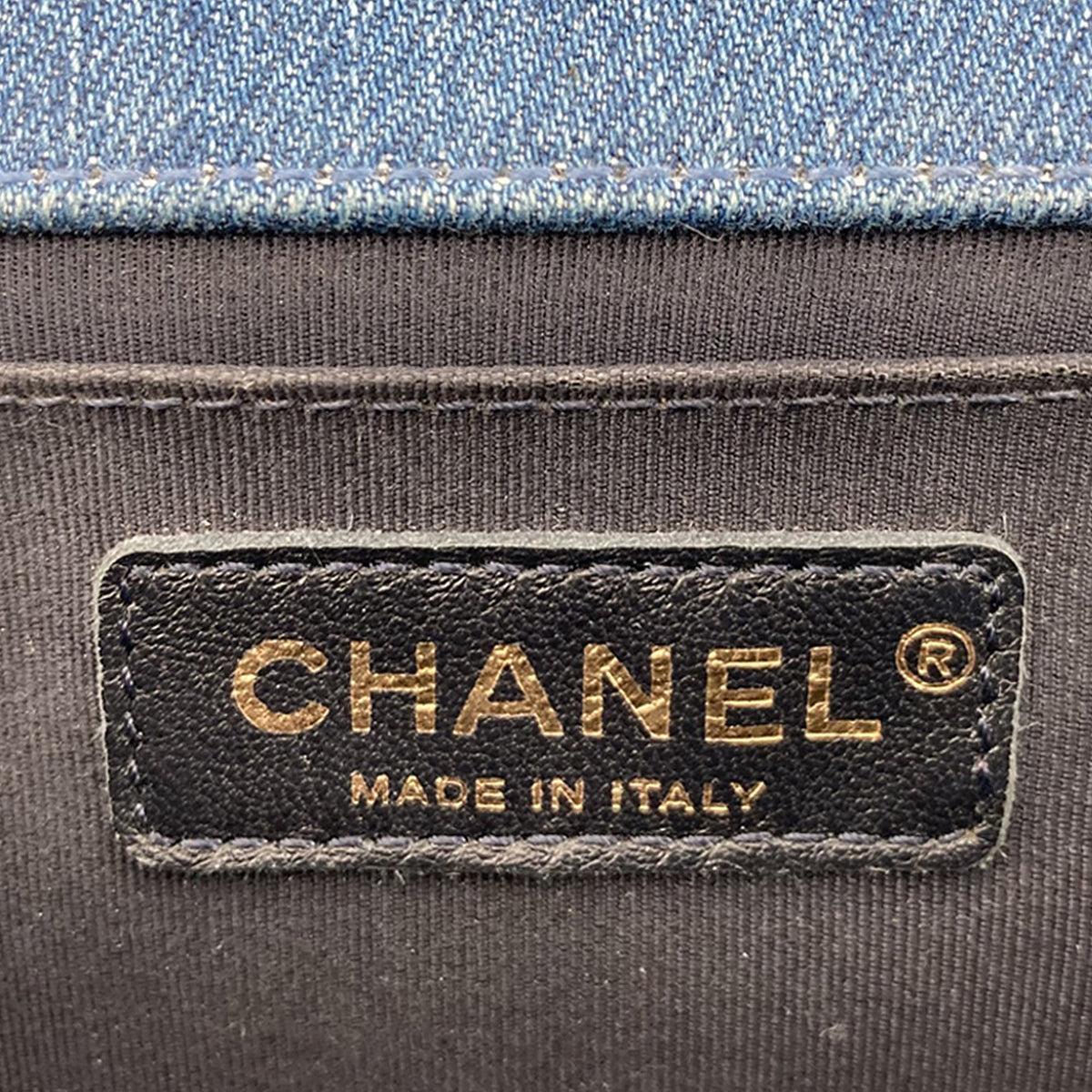 Chanel Old Medium Denim Patchwork Boy Bag