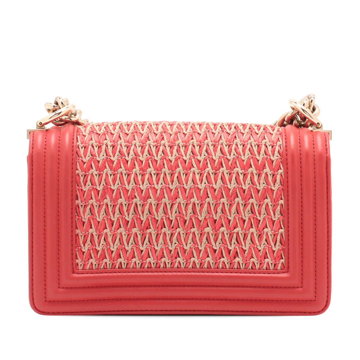 Chanel Small Straw and Lambskin Boy Flap