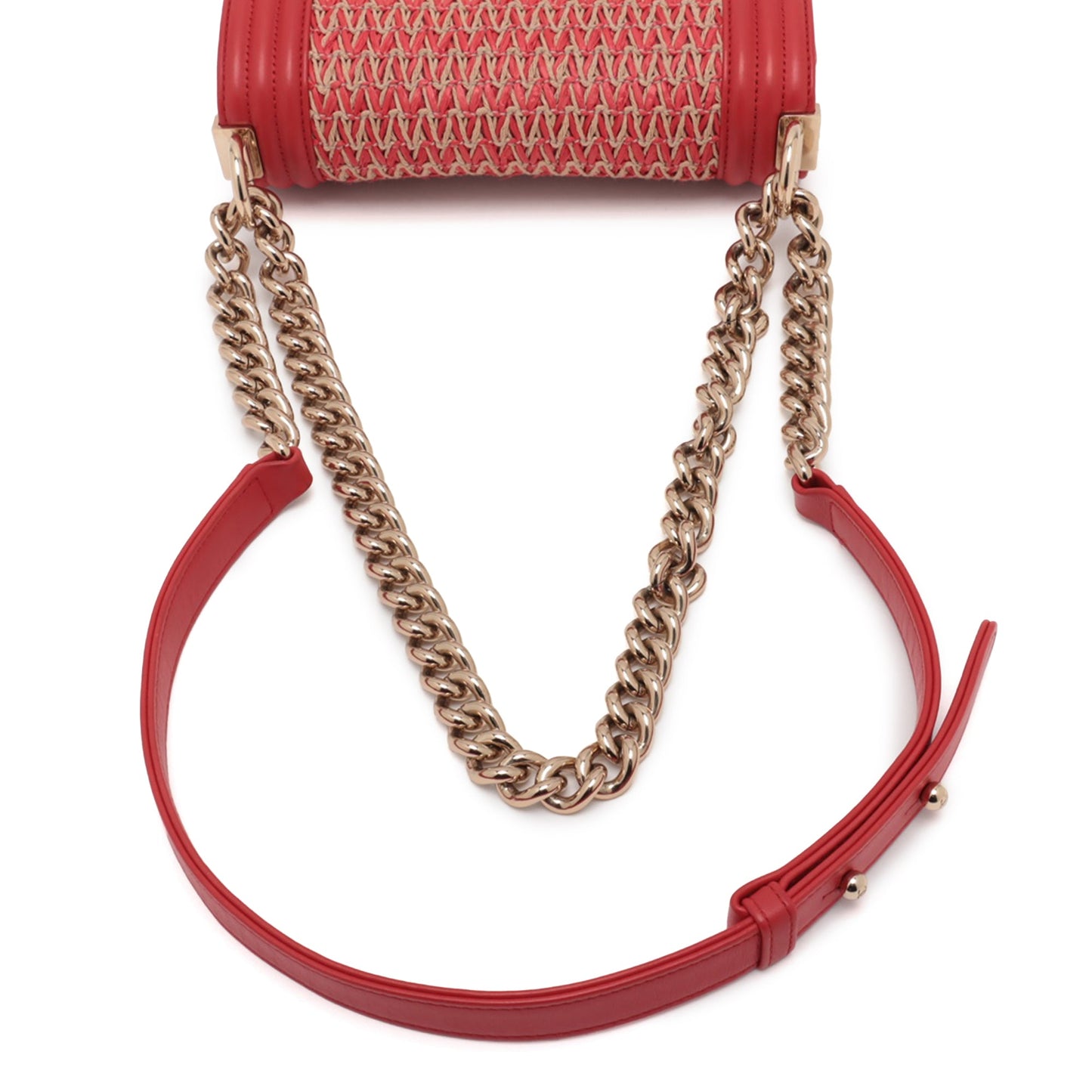 Chanel Small Straw and Lambskin Boy Flap