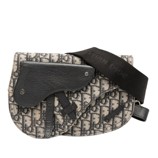Oblique Canvas Saddle Messenger Bag