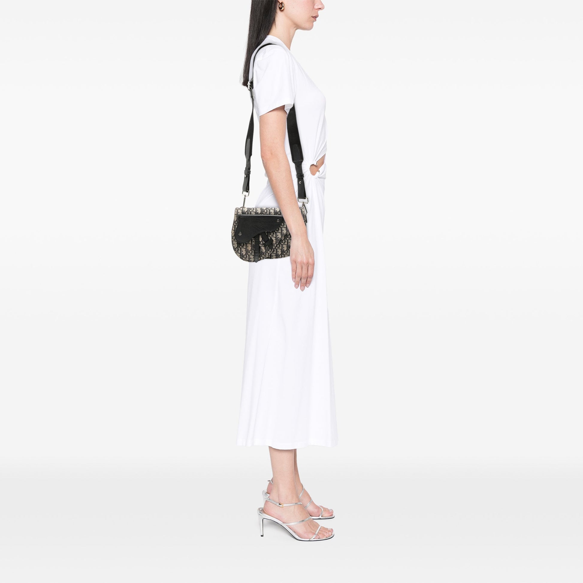 Oblique Canvas Saddle Messenger Bag