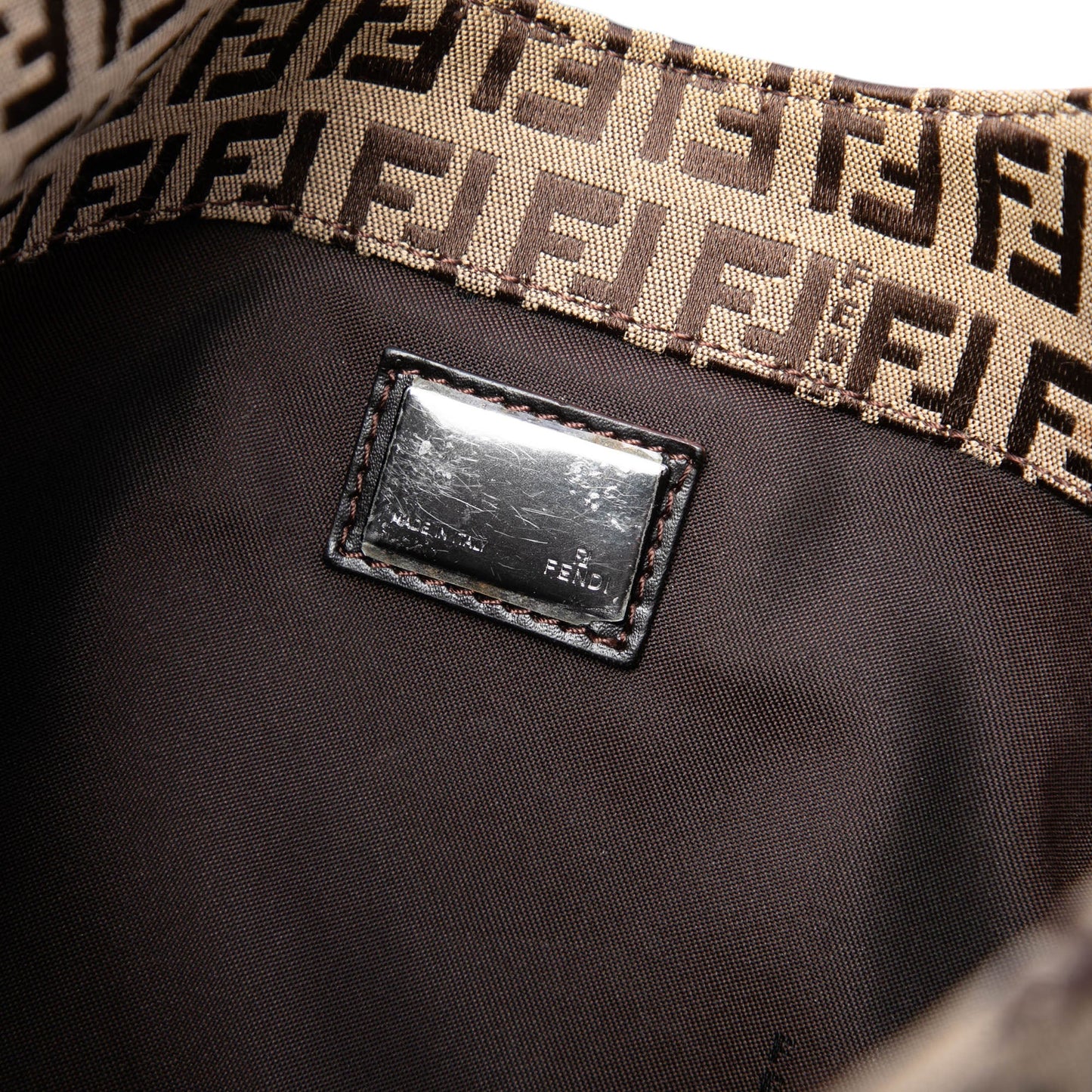 Fendi Zucchino Canvas Shoulder Bag