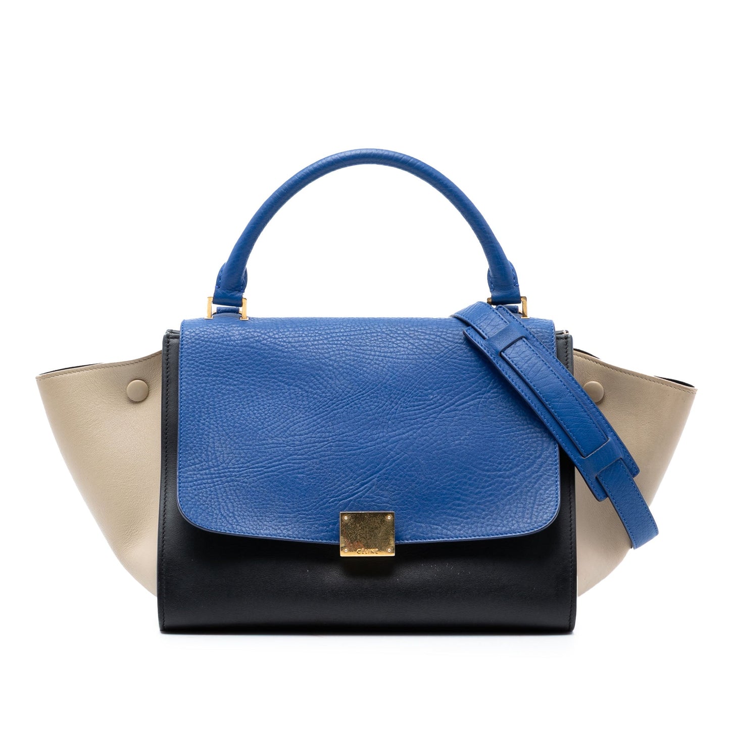 Celine Small Tricolor Leather Trapeze Satchel