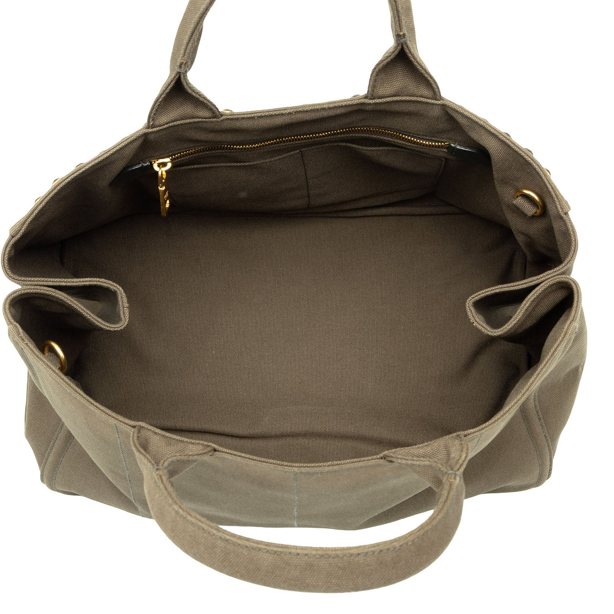 Prada Large Canvas Canapa Bijoux Satchel — Green