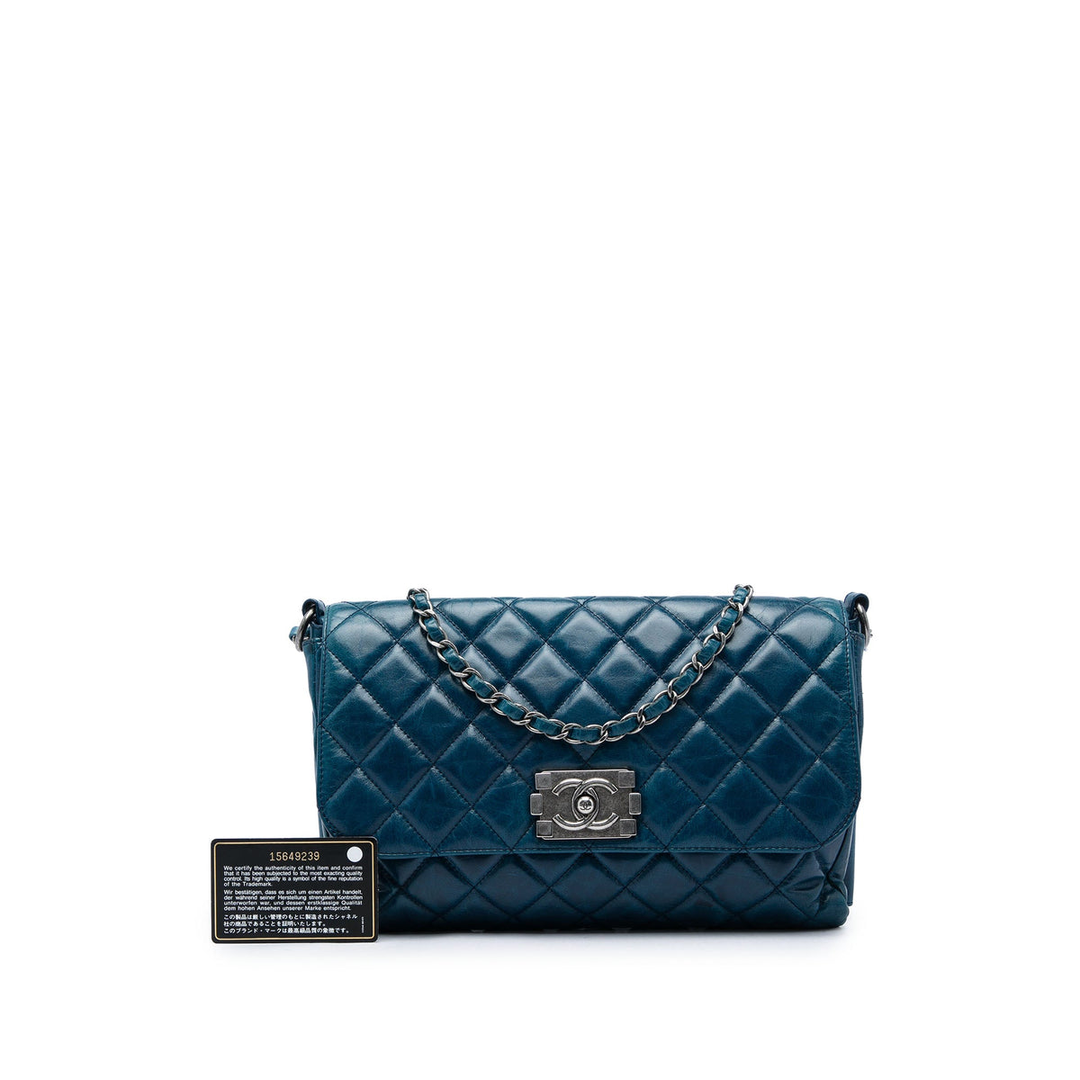Chanel Quilted Glazed Calfskin Soft Boy Flap — Blue