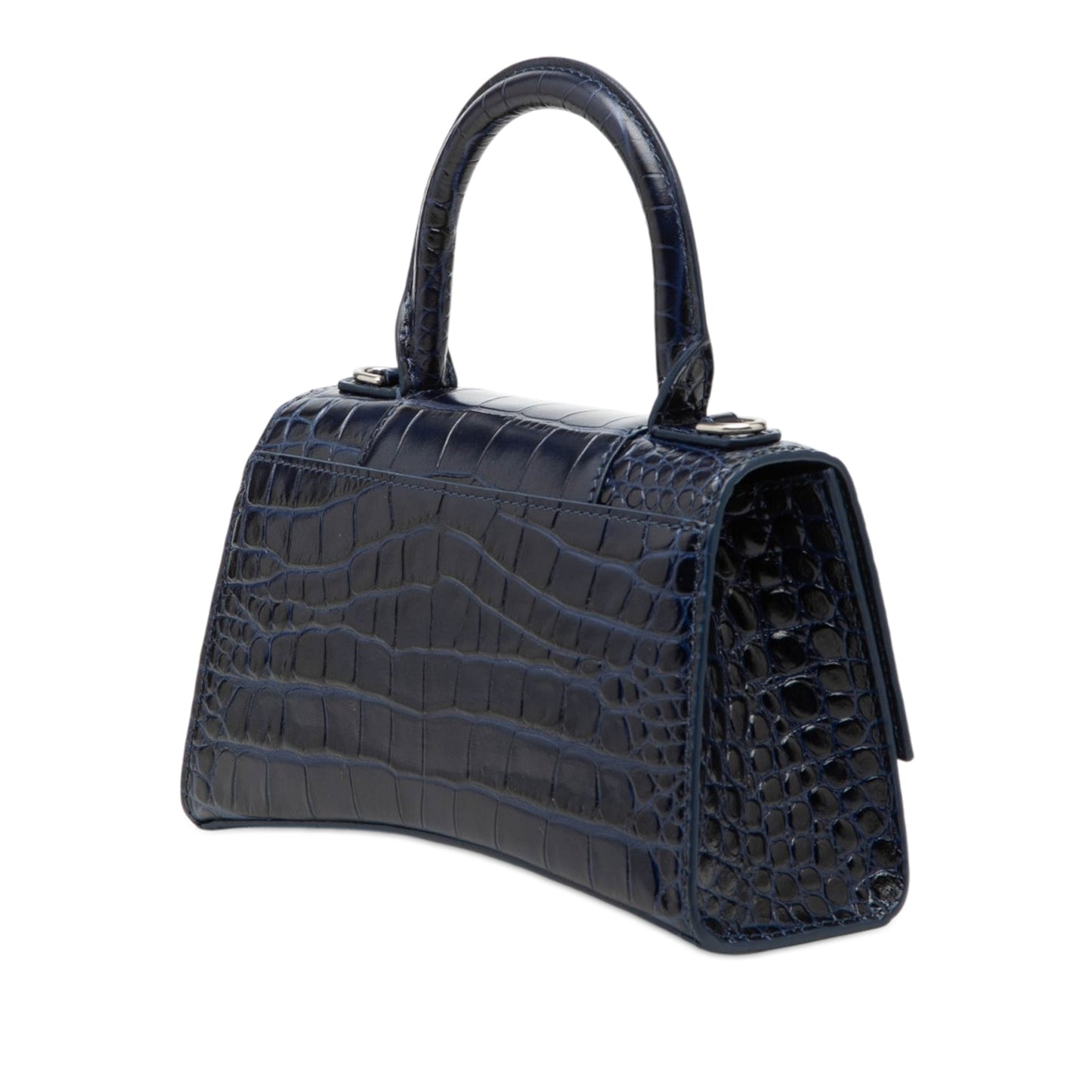 Croc Embossed Hourglass Top Handle Bag XS