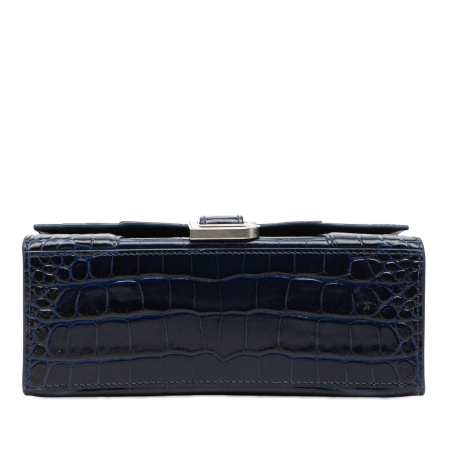 Croc Embossed Hourglass Top Handle Bag XS